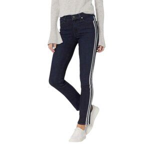 NEW Paige Denim Hi-Rise Jeans Sz 26 Hoxton Ankle Peg Indigo Metallic Tux Stripe